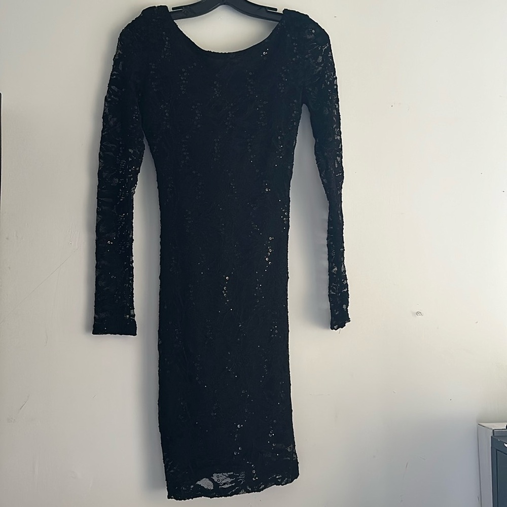 Gorgeous fitted black sequins dress